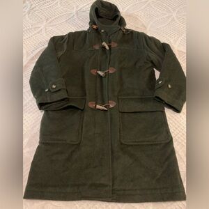 Lands’ End Women's Wool Green Toggle Coat
